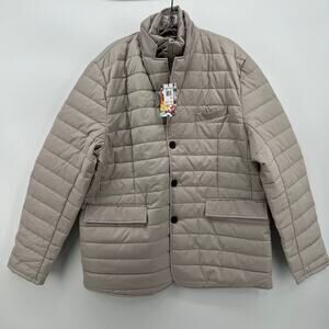 Robert Graham Men's Stone Gray Quilted Puffer Coat Jacket XL NWT $326